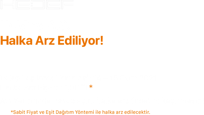 Hedef Holding halka arz ediliyor