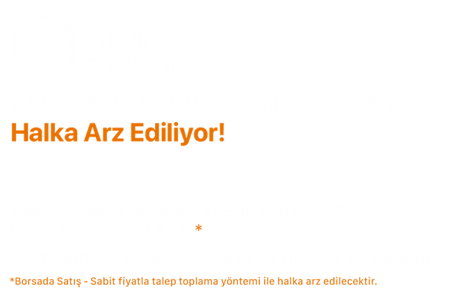 hun yenilenebilir enerji halka arz HUNER